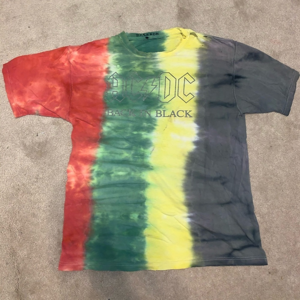 AC/DC tie dye distressed shirt